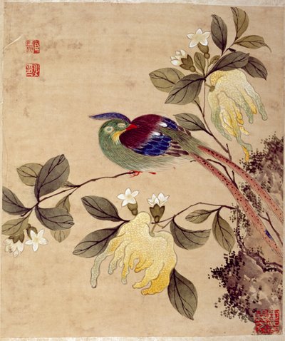 One of Series of Paintings of Birds and Fruit, Late 19th Century by Wang Guochen
